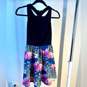 Floral Women’s Dress - Black and Multicolor